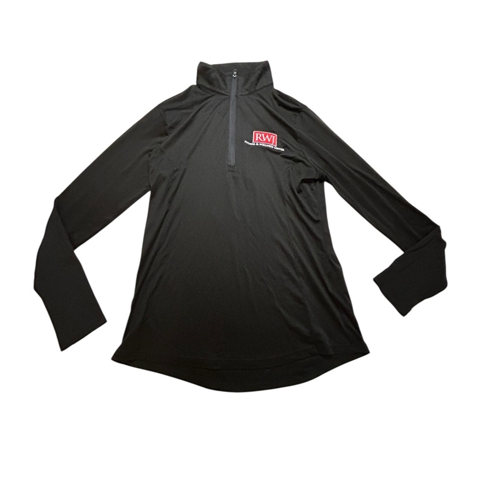 Gorpcore Collegiate Style Rutgers RWJ Fitness Blk Quarter Zip Athleisure Shacket